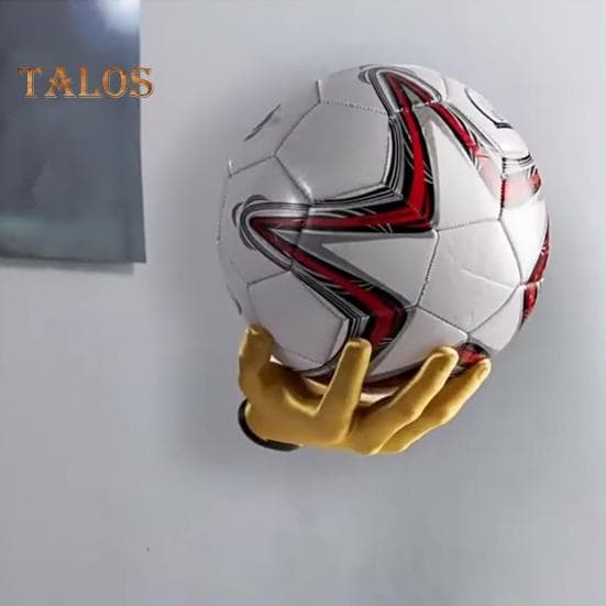 Wall Mount Football Ball Holder Easy to Install Multipurpose Hand-Shaped Basketball Football Volleyball Display Rack golden
