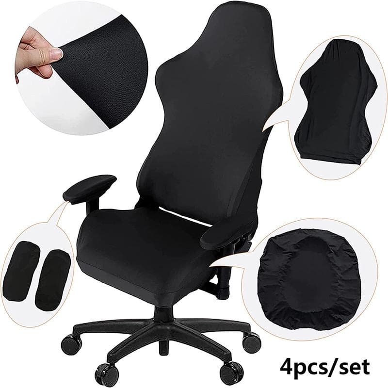 Gaming Chair Slipcover Stretch Seat Chair Cover for Leather Computer Reclining Racing Ruffled Gamer Chair Slipcover dark pink