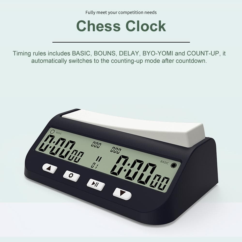 Professional Chess Clock Multifunctional Digital Watch Accurate Count Up Count Down Timer Board black