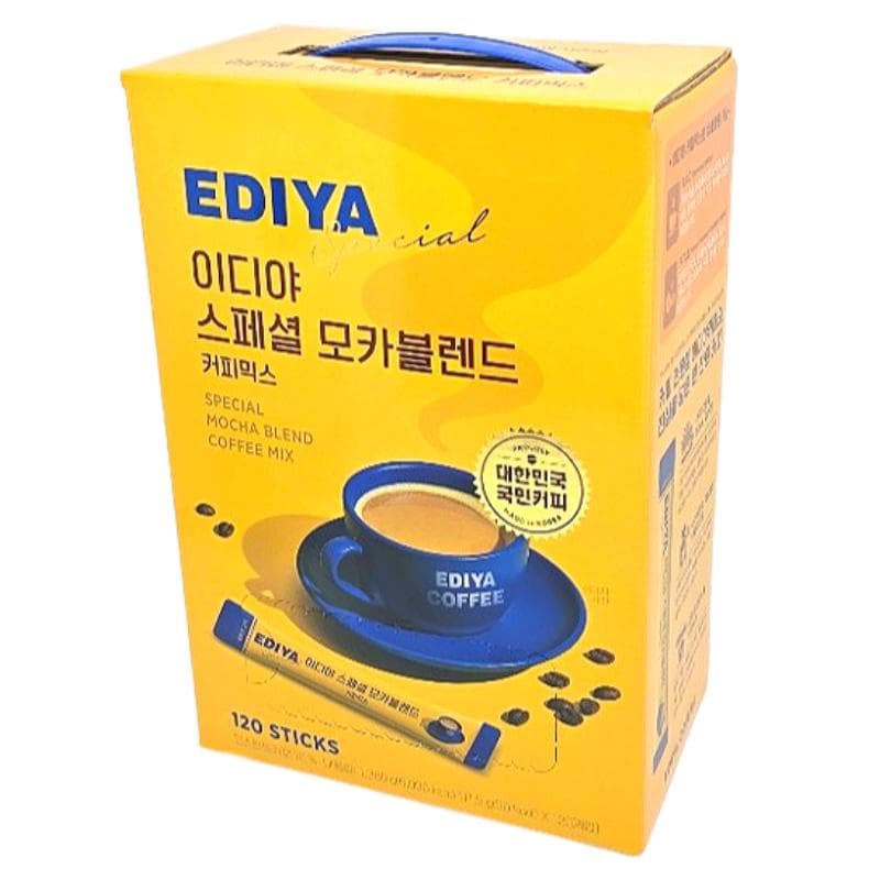EDIYA Special Mocha Blend Coffee Mix 11.5g x 120 Sticks – Korean Instant Coffee with Creamer & Sugar, Mild Mocha Flavor 3-in-1 Mix
