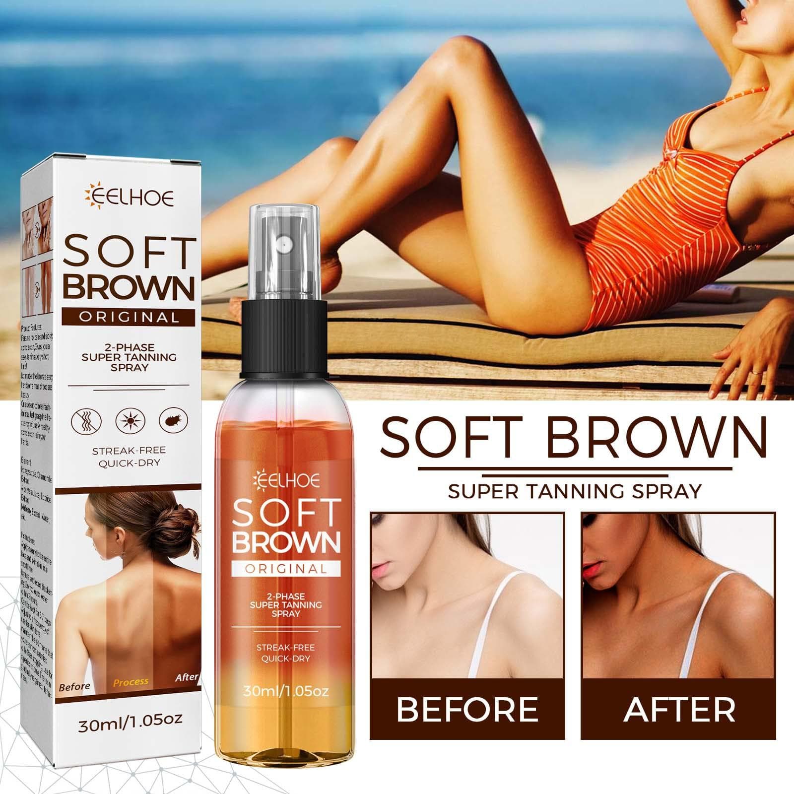 EELHOE Self Tanning Mousse Spray Fast Body Face Self Tanner Fake Tan Cream Solarium Mak Makeup Foundation 30ml