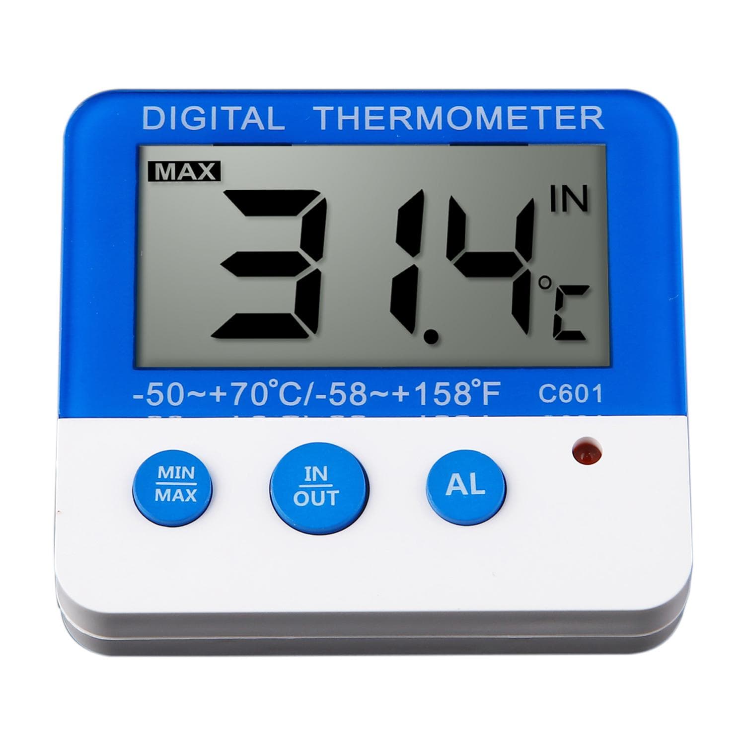 Digital Fridge Thermometer with Alarm and Max Min Temperature Easy to Read LCD Display Digital