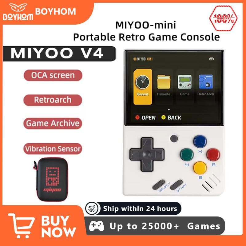 MIYOO MINI V4 PortableRetro Handheld Game Console 2.8Inch IPS Screen MIYOOMini Video Game Consoles Linux System Gaming Emulator