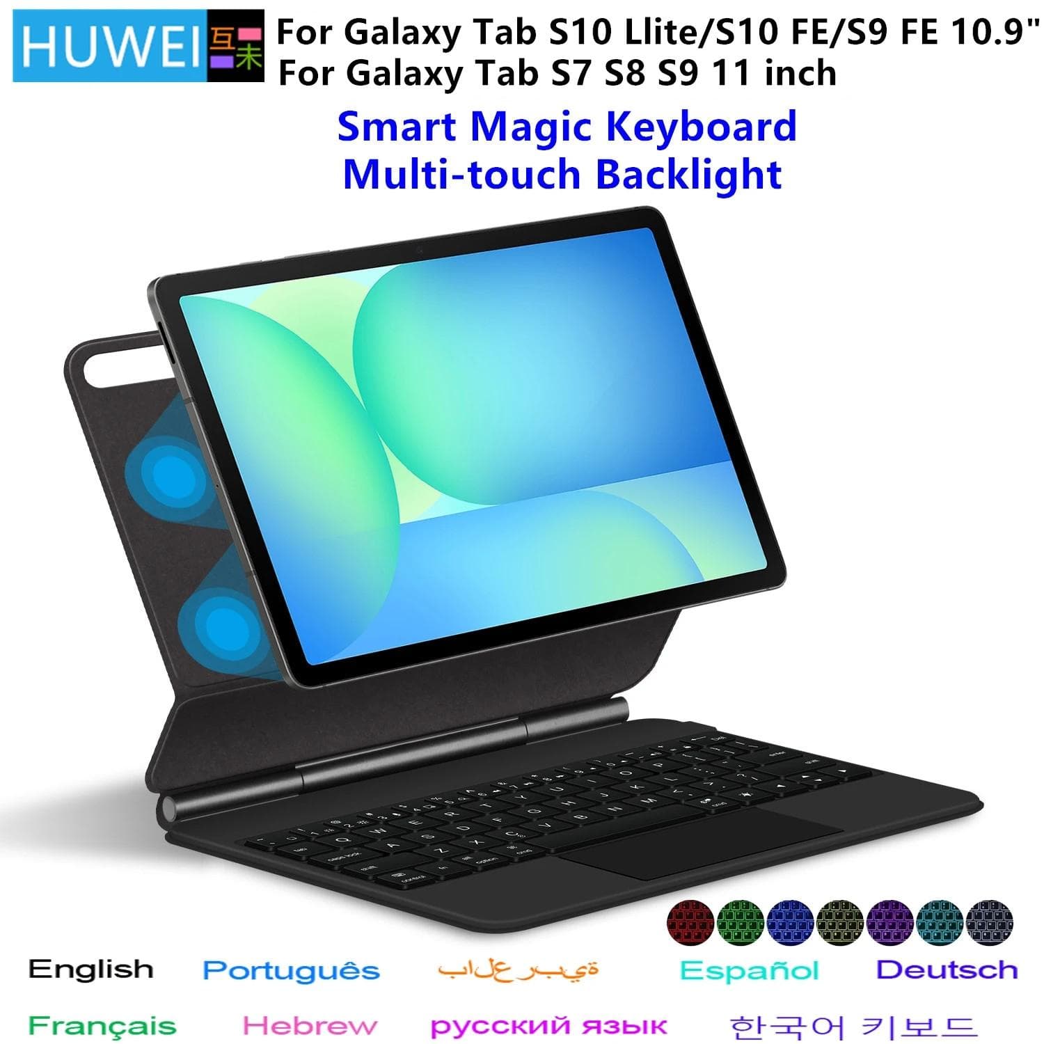 Magic Keyboard For Samsung Galaxy Tab S10 FE 10.9 X520 X526 Case for Tab S7 S8 S9 FE 11  S10 Lite Smart Cover Folio Multi-touch