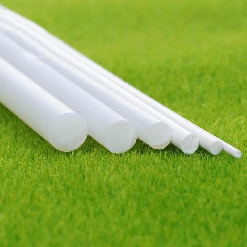 1/5/25/50PCS 0.5 to 15mm x250mm White ABS Styrene Plastic Round Bar Rods Diameter