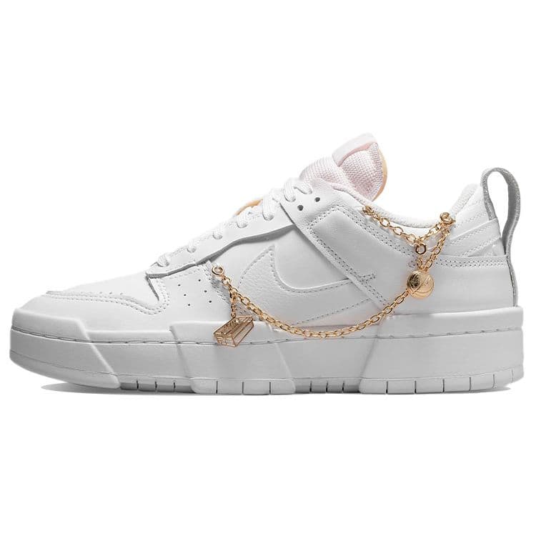 Nike  Dunk Low Disrupt Lucky Charms Women Sneakers White Metallic-Gold DO5219-111 cm