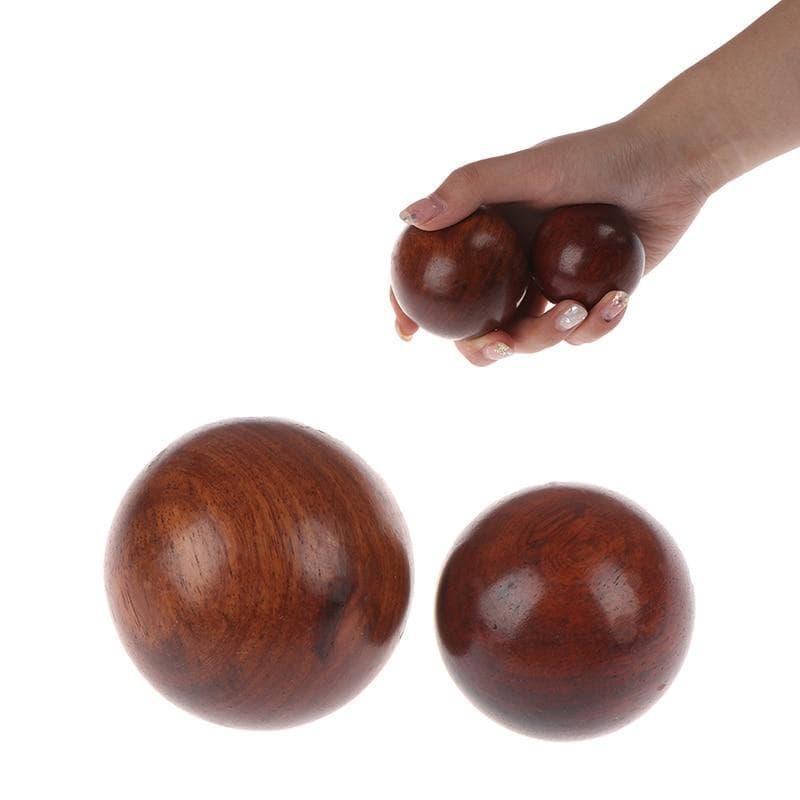 5cm/6cm Mahogany Wood Fitness Health Ball Massage Handball Health Meditation Exercise Stress Relief Balls Hand Relaxation 1Pcs