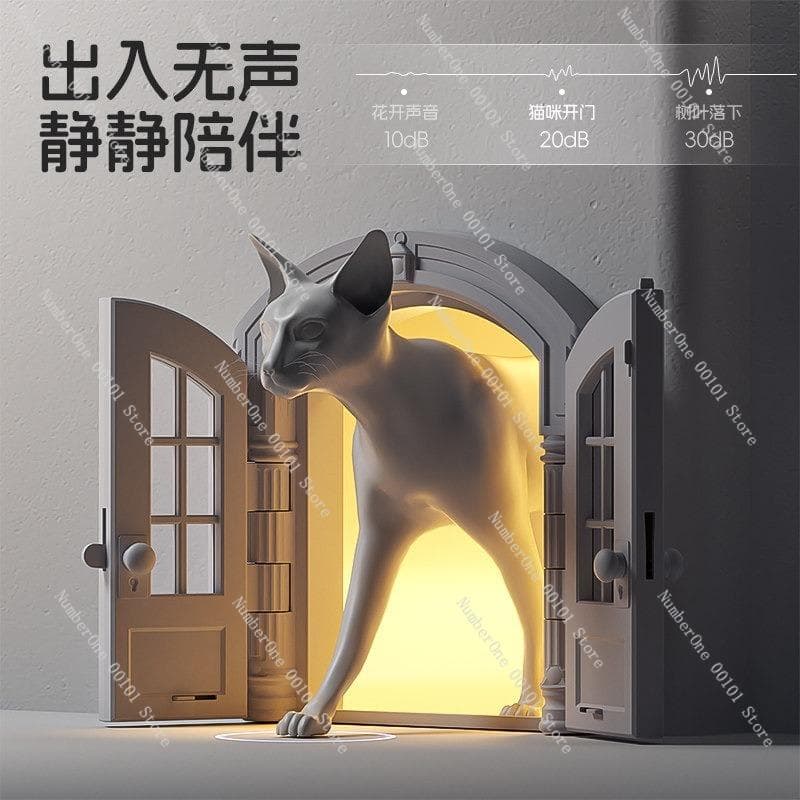 Silent Two-Way Pet Cat Door for Bedroom, Easy Entry and Exit Cat Flap, Automatic Pet Door for Cats, Simple and Quiet Cat Hole