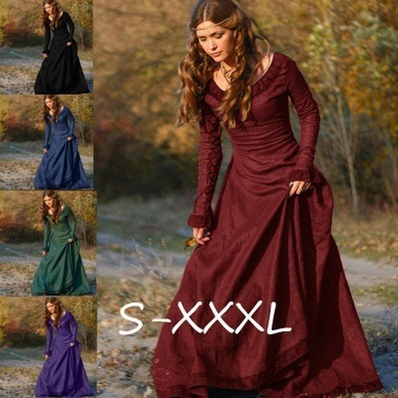 Party Medieval Renaissance Velvet Long Dress Celtic Queen Gown Cosplay Costume Movie Dress cm green