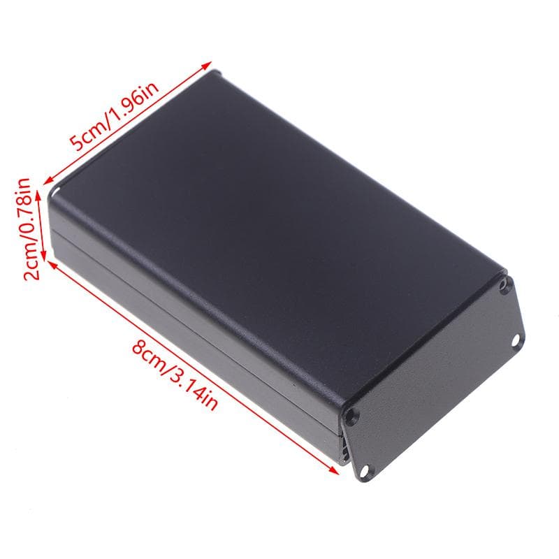 Aluminum Pcb Instrument Box Enclosure Electronic Project Case Panels Screws Diy Built-In Grooves Black 80X50X20Mm