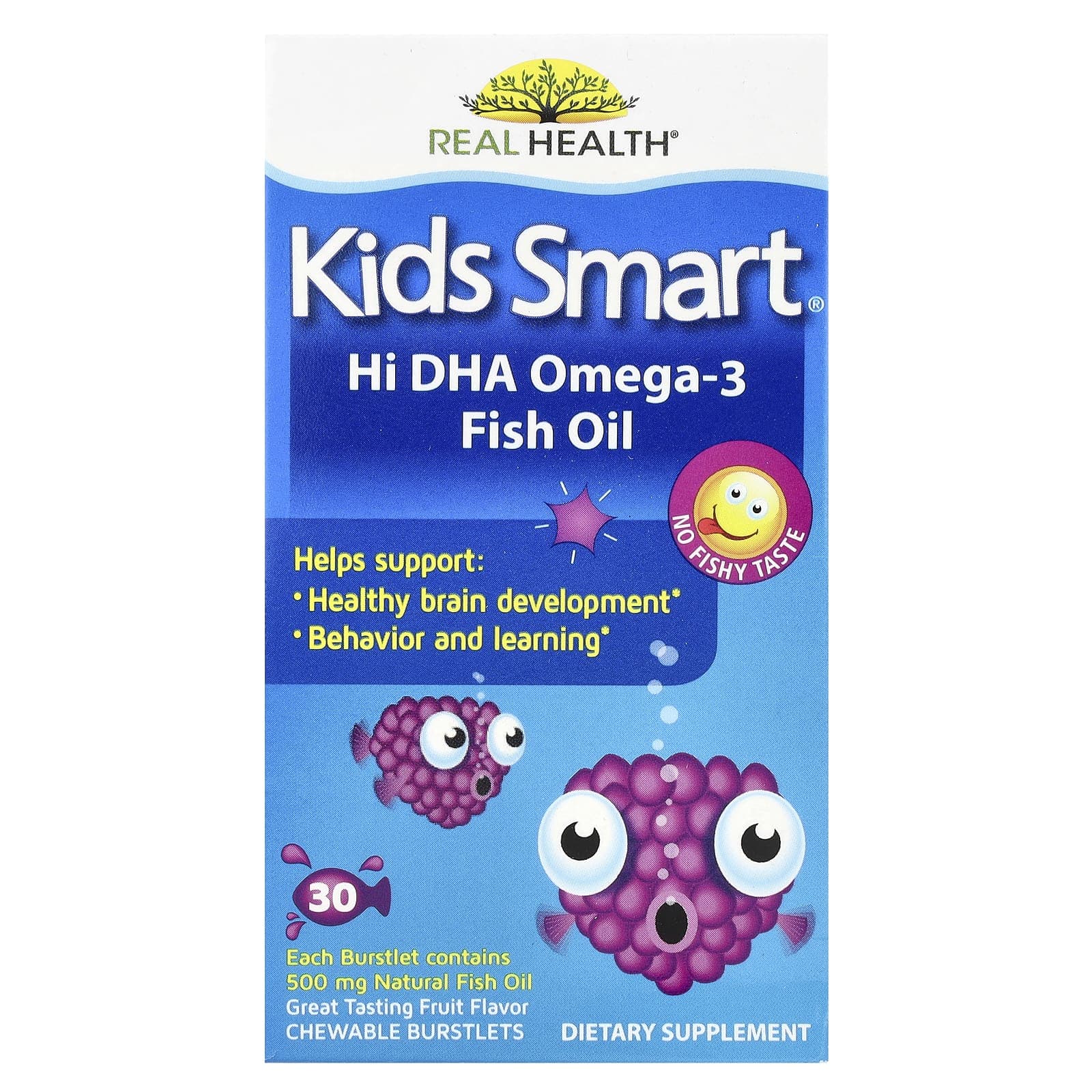 Kids Smart, Kids Smart®, High DHA-Omega 3 Fish Oil, Fruit Flavor, 30 Chewable Bursts