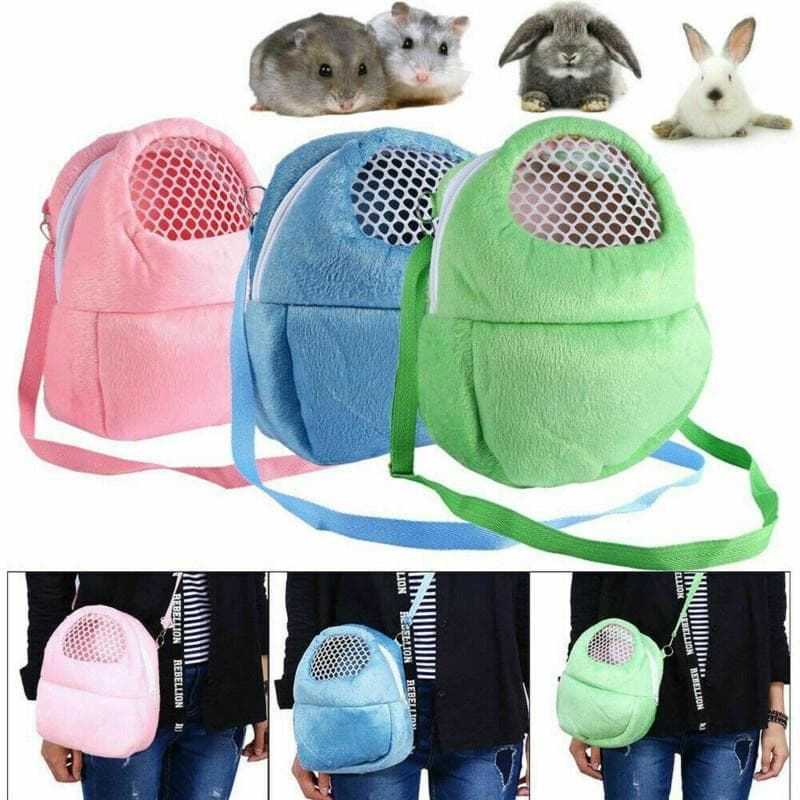 Small Pet Carrier Rabbit Cage Hamster Chinchilla Travel Warm Bags Guinea Pig Carry Pouch Bag Breatha green