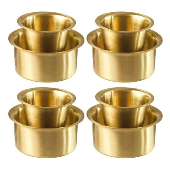 Set of 4 Brass Dabara Set Tea, Coffee Dabara Set South Indian Coffee Glass Tumbler Set Serving Drinkware 120 ML Capacity