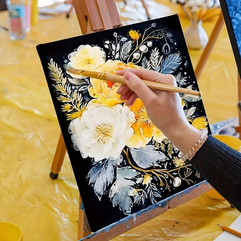 1Pc 30x30cm Black Cotton Canvas for Acrylic Oil Painting Metal Neon Art Handicrafts Blank137