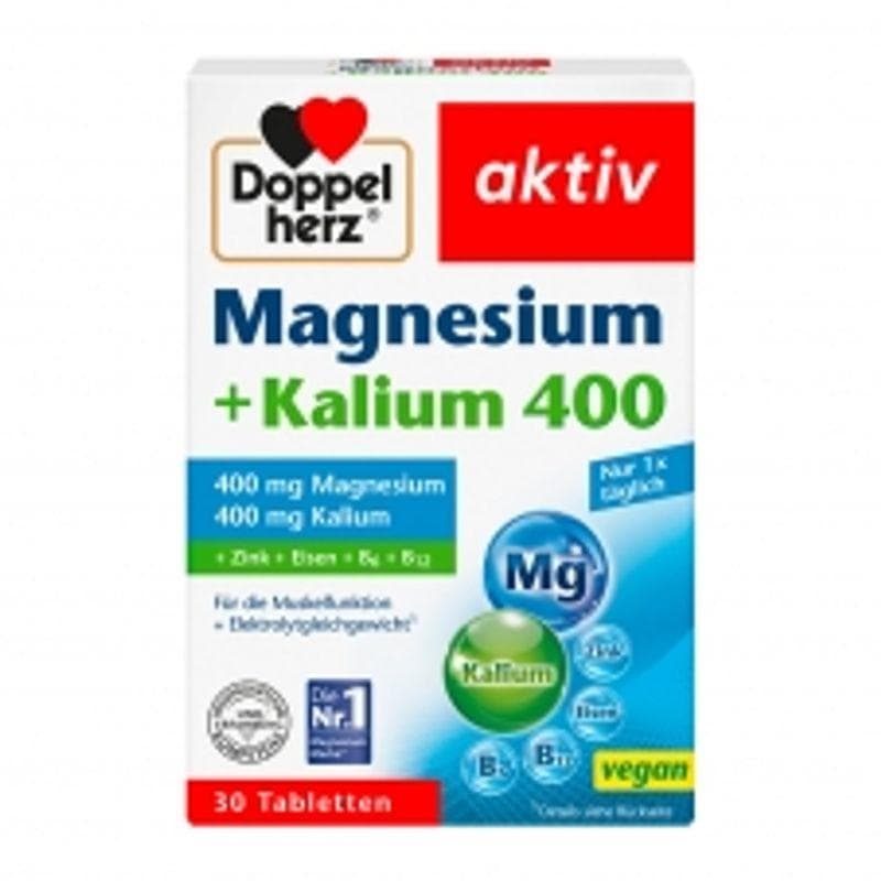 Doppelhertz Magnesium 400 & Potassium 30 Tablets 60g