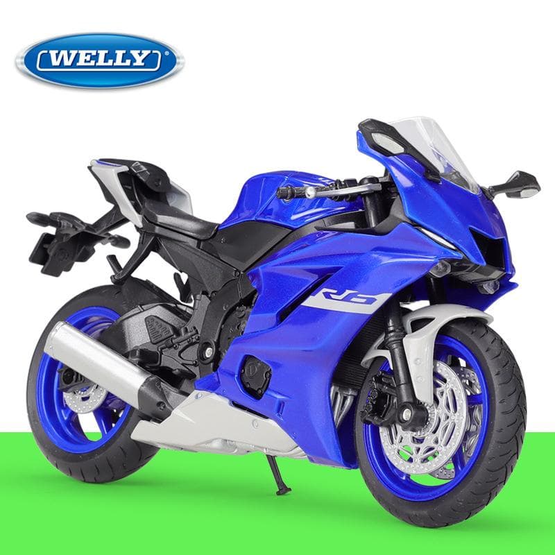 1/12 WELLY Yamaha 2020 YZF-R6 Die Cast Motorcycle Model Toy Vehicle Collection Autobike Shork-Absorber Off Road Autocycle Toys Car black