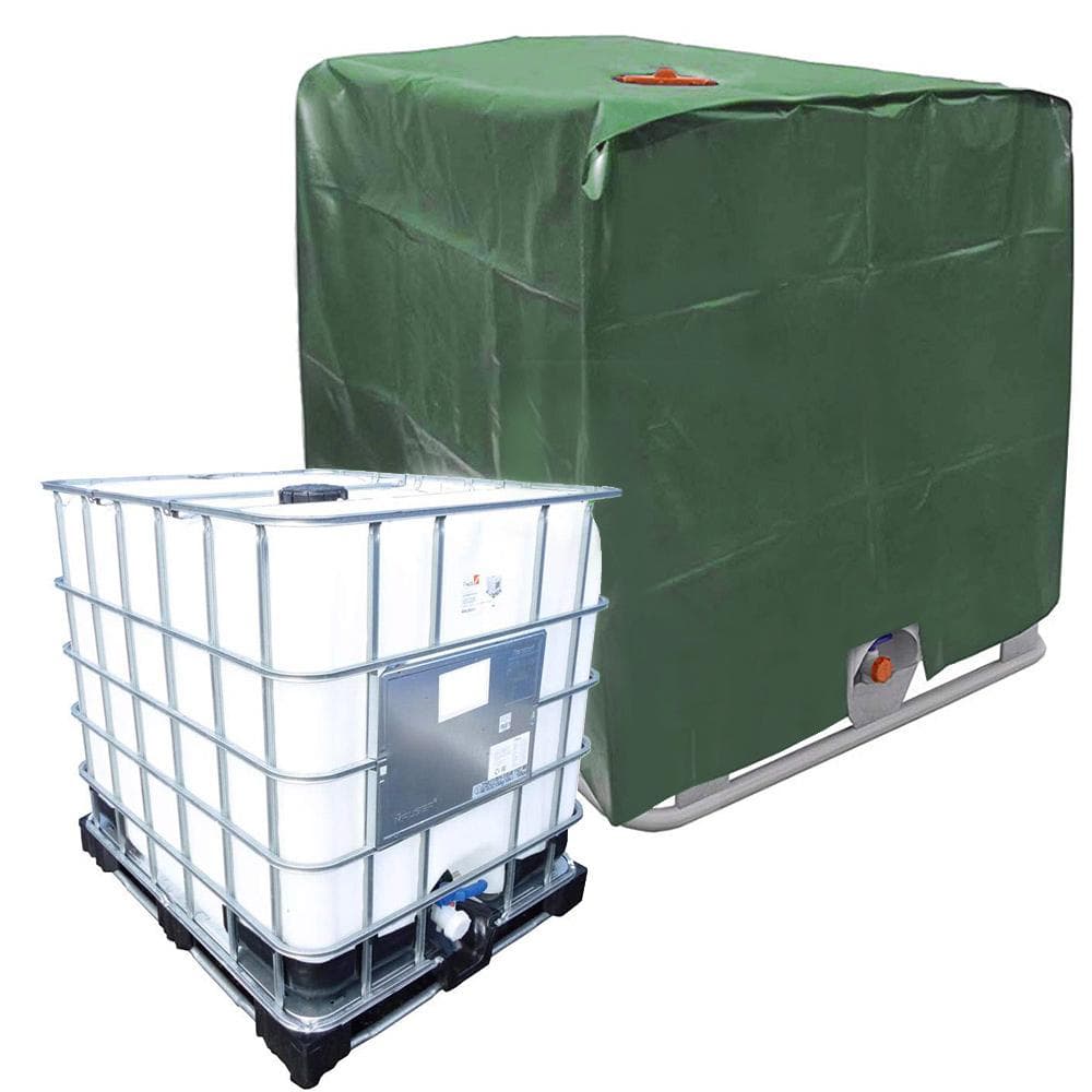 Green 1000 liters IBC container aluminum foil waterproof and dustproof cover rainwater tank Oxford cloth UV protection cover green