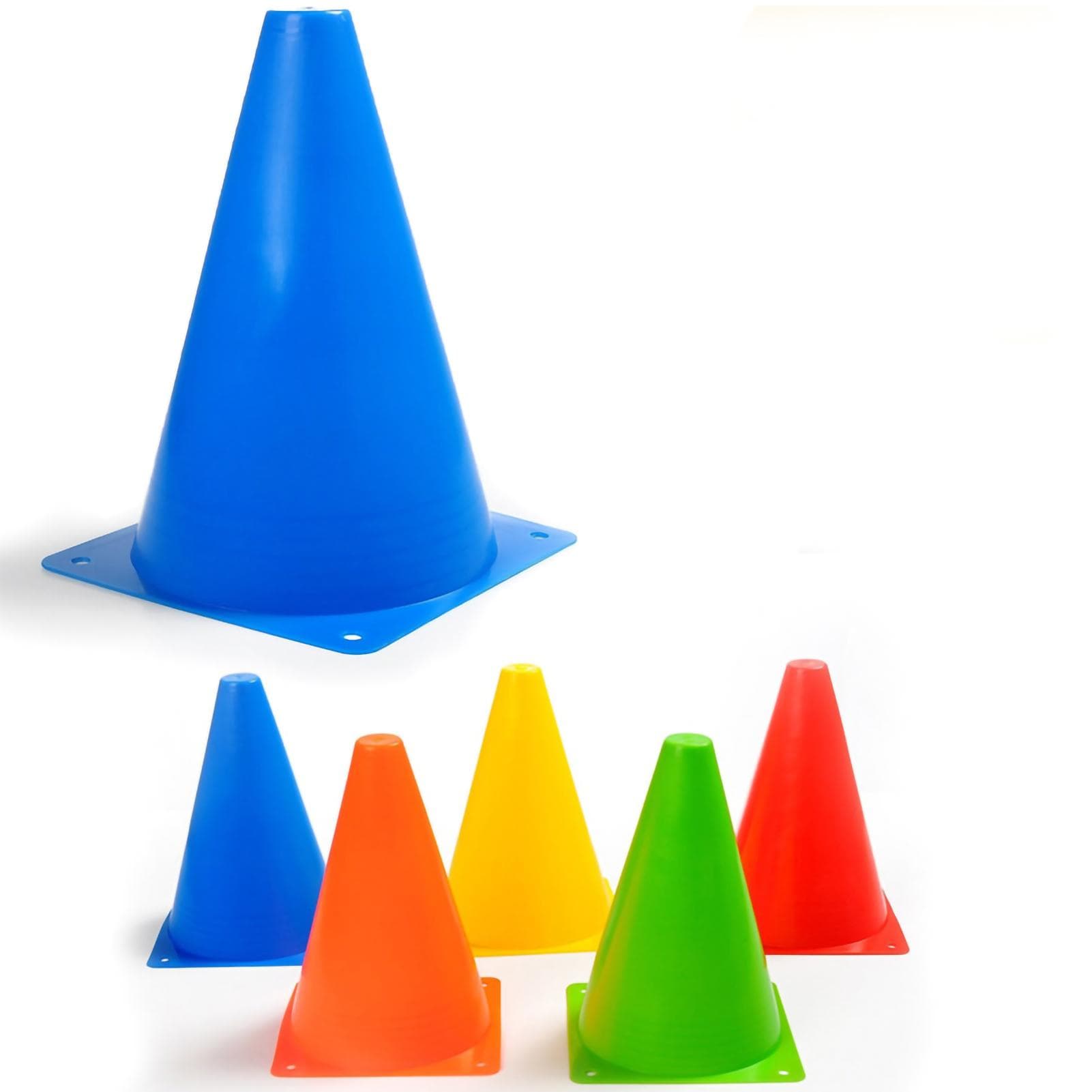Football Training Marker Cones Running Sport Training Traffic Cones Set of 10 Pieces 18cm Blue