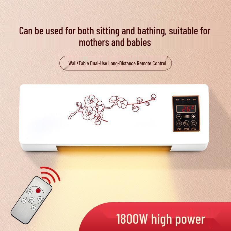 Dual-Use Wall-Mounted Electric Heater for Bathroom and Bedroom