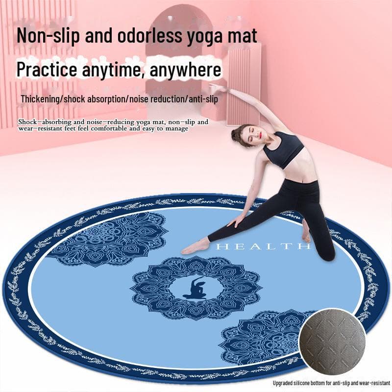 Non-Slip Round Fitness Mat: Sound-Reducing, Shock-Absorbing Skipping, Aerobics, and Yoga Mat.