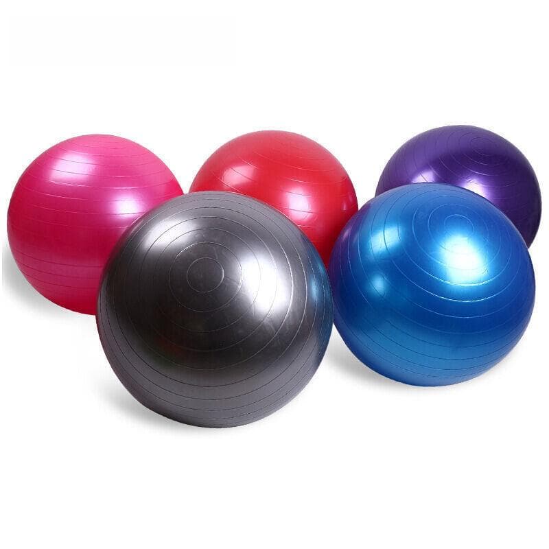 Glossy PVC Explosion-Proof Yoga Ball - 45/55/65/75cm Pilates & Massage Fitness Ball pink