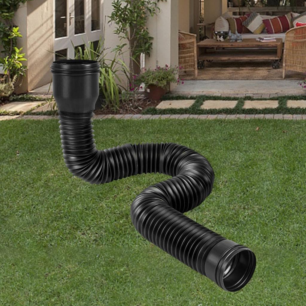 Rain Gutter Downspout Extension Extender Diverter Retractable 47-150cm for Rainwater black