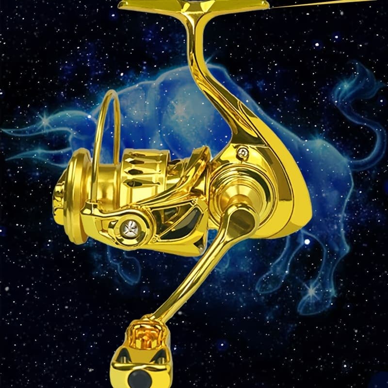 Golden Spinning Reel Fishing Reel Golden Speed Ratio Unloading Alarm Metal Line Cup Maximum Resistance 16kg Suitable for Fresh Water and Sea Water