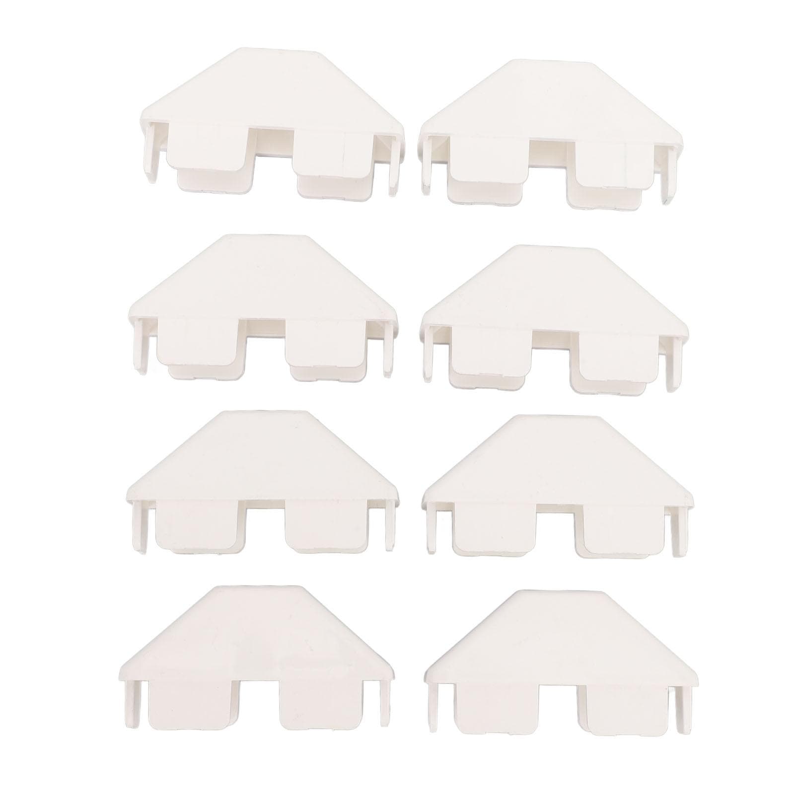 8pcs White Picket Fence Cap Rainproof Windproof Fencing Parts Decorative PVC Pocket Rail End Cap