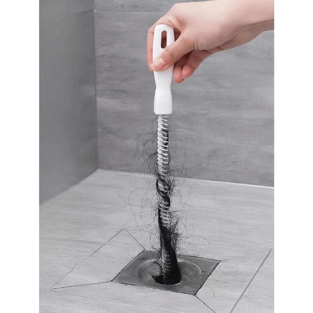 1Pcs Drain Cleaning Tool Flexible Drain Remover And Brush, Hair Clog Remover For Sink, Shower, And Bathtub, Pipes For Kitchen And Bathroom white