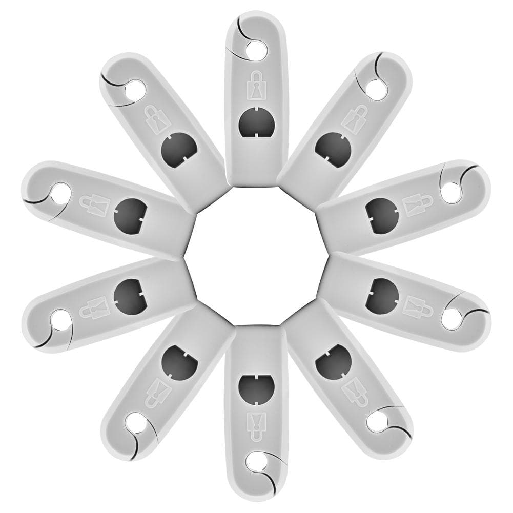 10 Pcs EAS System Shop Hook Lock Anti Theft Cargo Security EAS Lock (White)