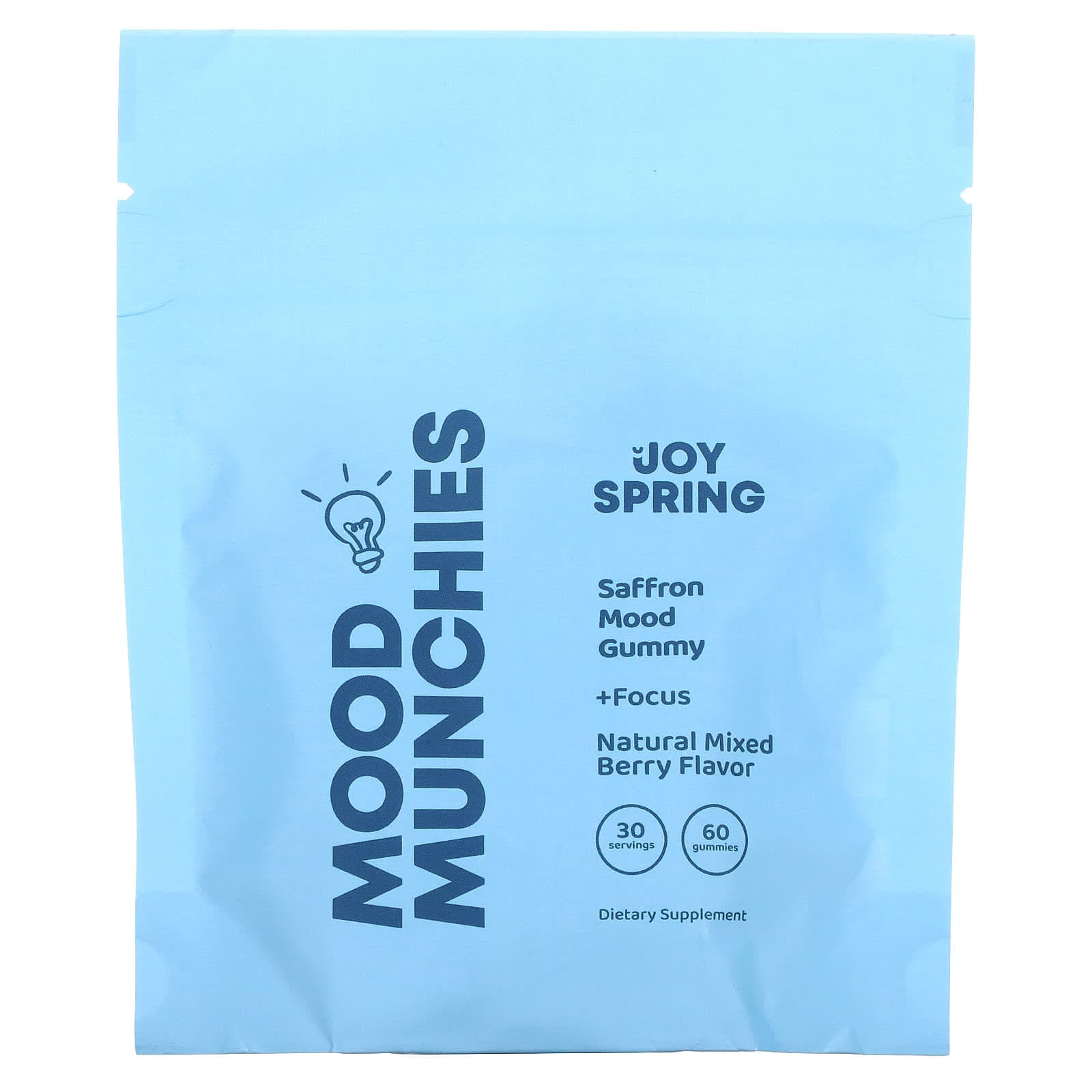 JoySpring, Mood Munchies, natural mixed berries, 60 gummies