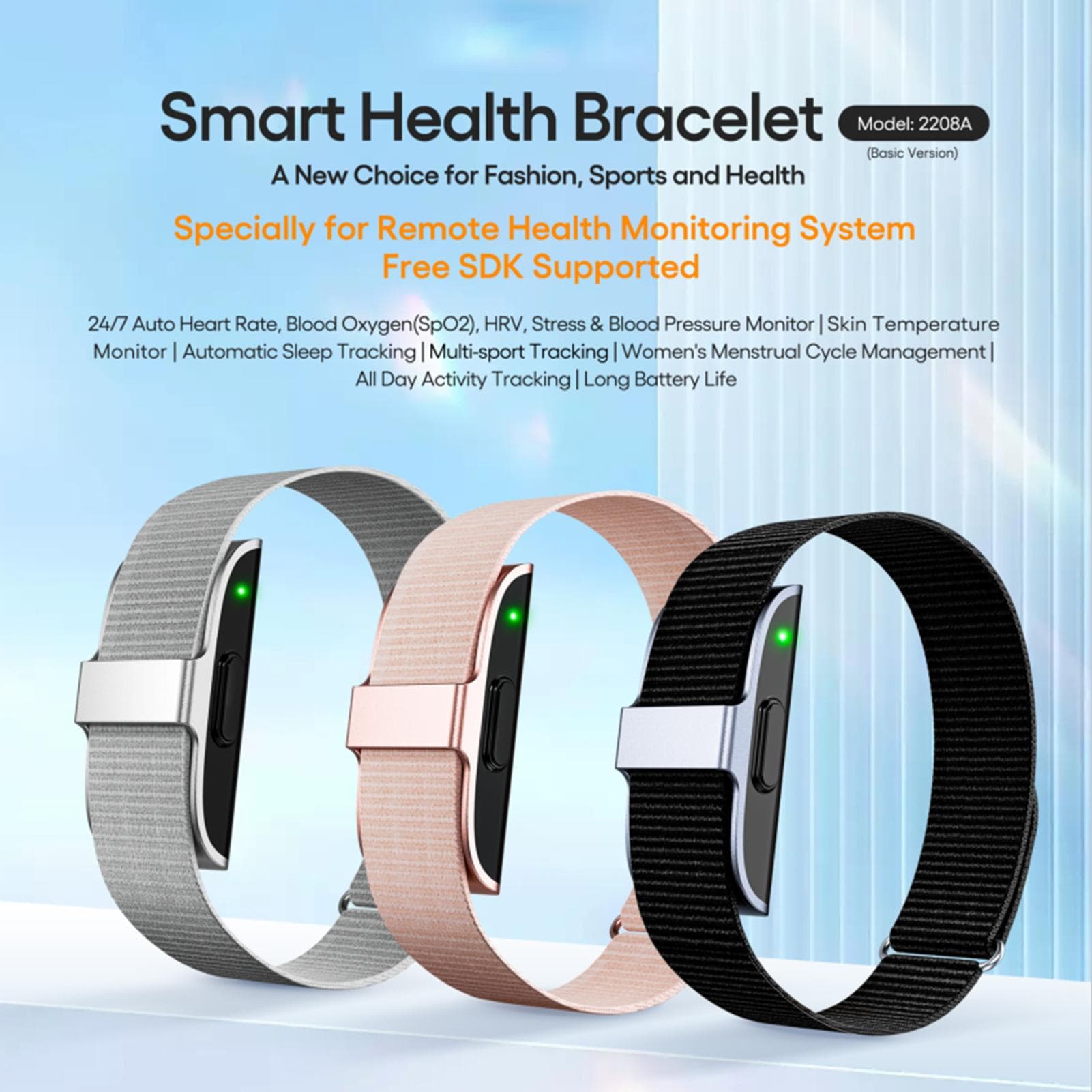 Smart Health Wristband Wearable Activity Fitness Trackers with MultiSport Mode Waterproof gold