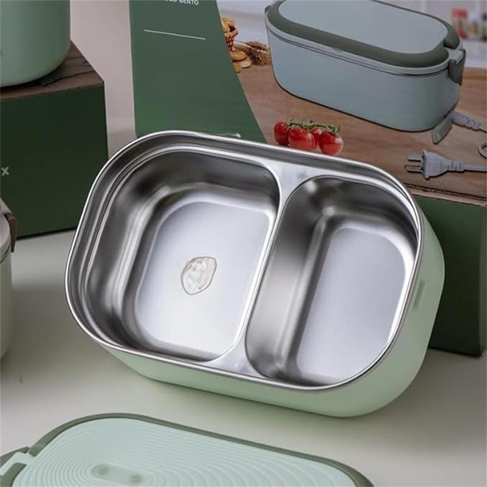 Electric Heating Lunch Box, Water-Free Plug-In Insulated Food Warmer, Constant-Temperature Hot Rice Lunch Box for Workers