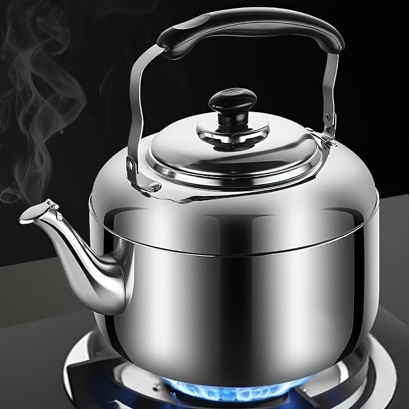 Stainless Steel Large Capacity Teapot - Versatile Kettle for Induction & Gas Stove, Heat-Retaining Design, Home & Restaurant Use silver