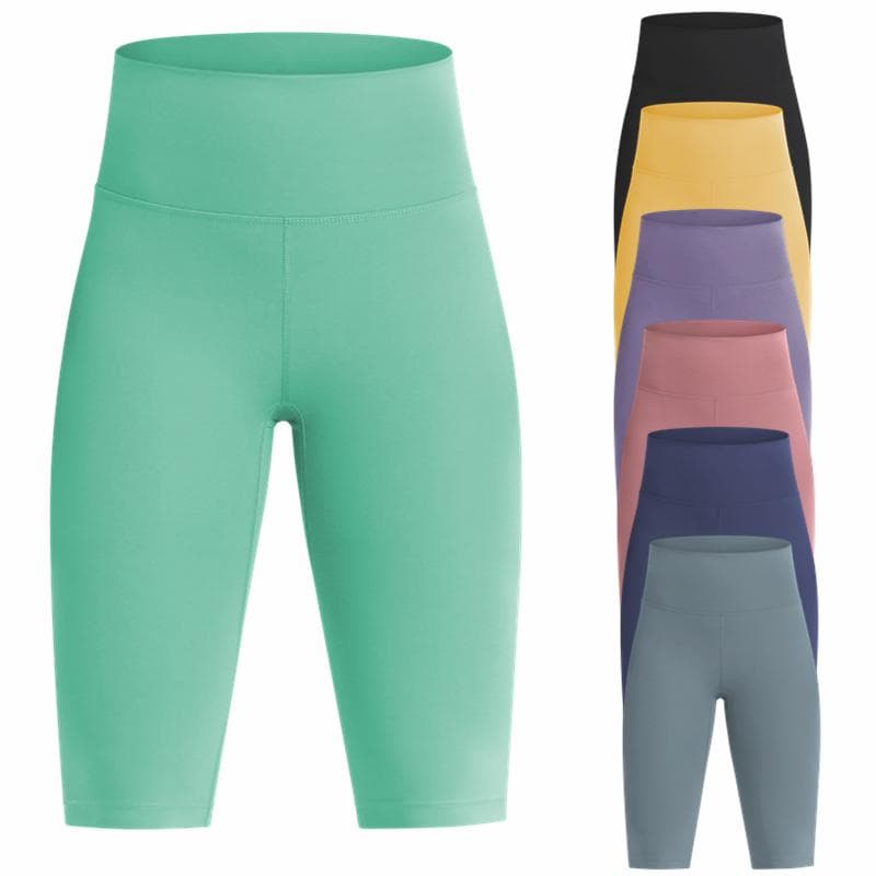 Women's Yoga Sports Shorts Base Layer Pants High Waist Hip Lifting Pilates Tights Girl's Workout Gym Training Fitness Running Quick-drying cm purple
