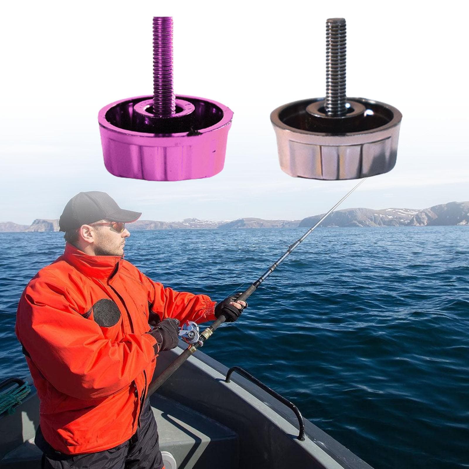 Fishing Spining Reel Knob Screw for Reel Handle Grip Fishing Reel Handle Screw Caps Semi-Metal Fishing Reel Handle Nut black