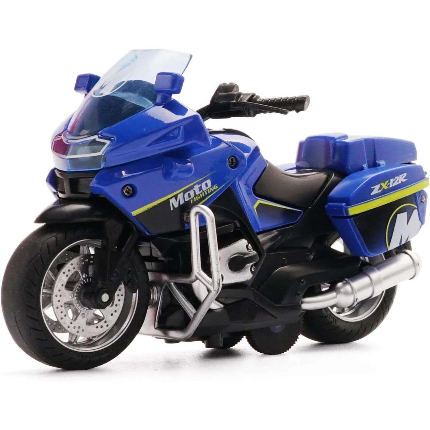 Die-Casting Police Motorcycle Toys, with Light and Music Toys Motorcycle Model, Toy Motorcycle for Kids 3-9 blue