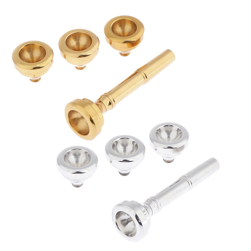 7c 5c 3c 1.5c Trumpet Mouthpiece for Bb Trumpet Brass Gold/Silver Plated silver