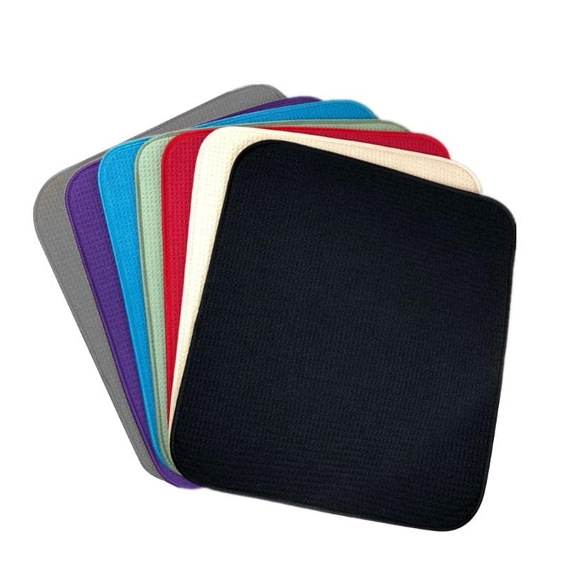 Absorbent Dish Drying Rack Pad Microfiber Dish Drying Mat Kitchen Counter Mat Multipurpose Table Pad for Tableware Pans red