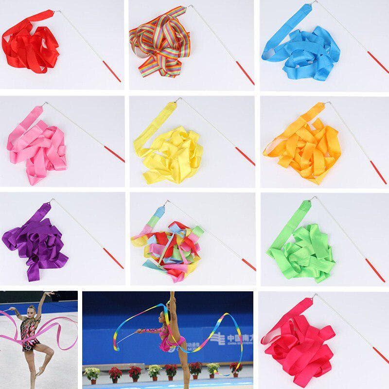 2/4/6M Colorful Rhythmic Gymnastics Artistic Gymnastics Ribbons Indoor Fitness Ribbons Sports Equipment Dance Ballet Supplies