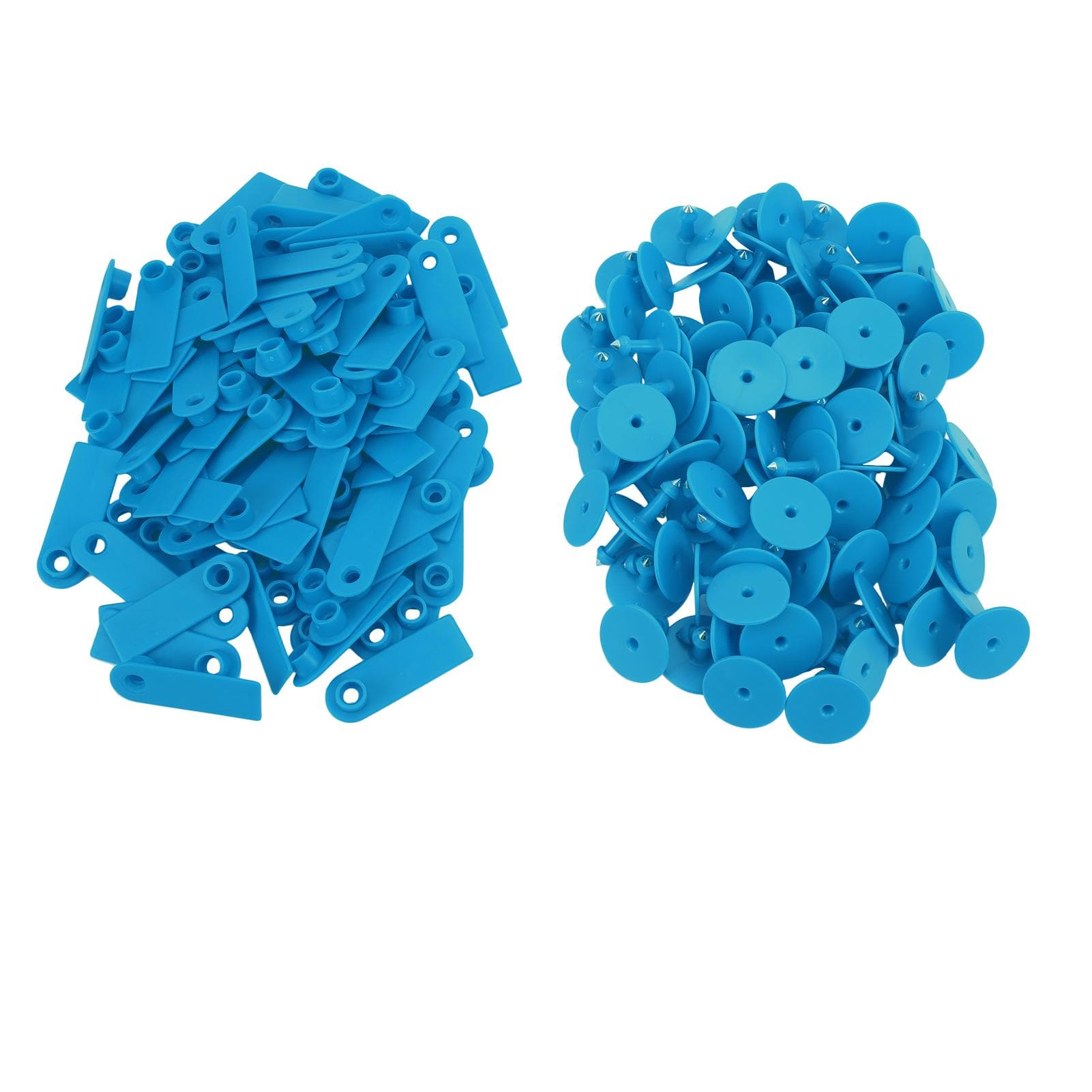 100pcs Animal Blank Ear Tags Goat Sheep Pig Livestock TPU Ear Tags for Farm AnimalsNo Letters, Blue