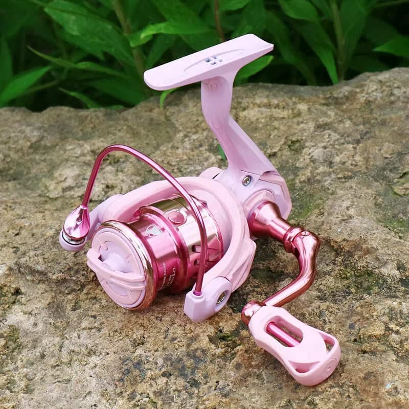 New  Pink Exquisite Gapless Fishing Reel Macaron Metal Spinning Reel High Speed Ratio 5.2:1 Long-distance Casting Smooth Fishing Rod Reel