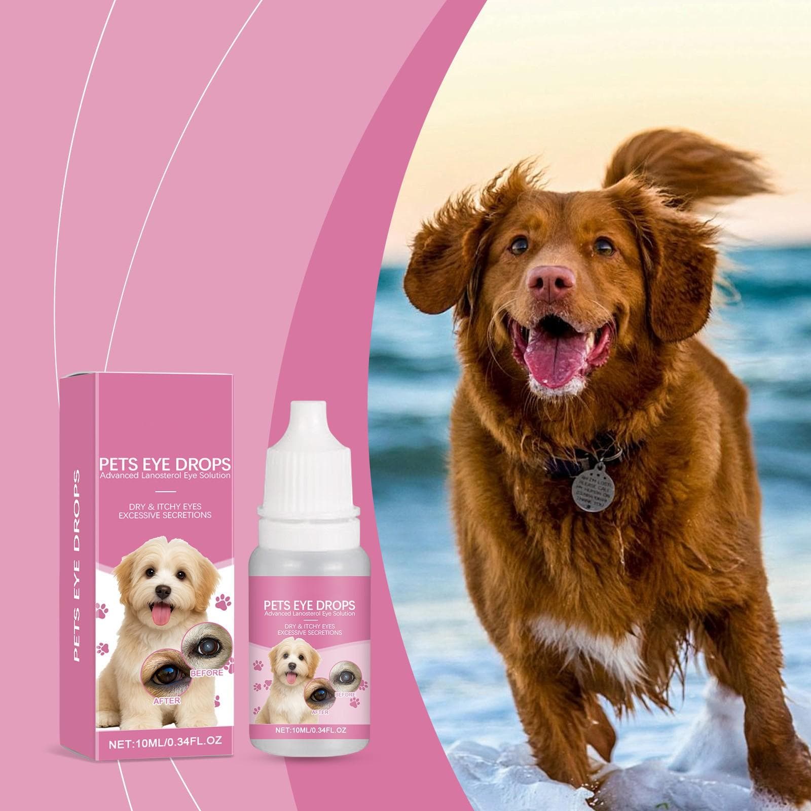 Pet Eye Drops: A Cleaning And Care Drop For And Dog Tear Stains And Secretions. Universal For Pet Cats And Dogs10ml