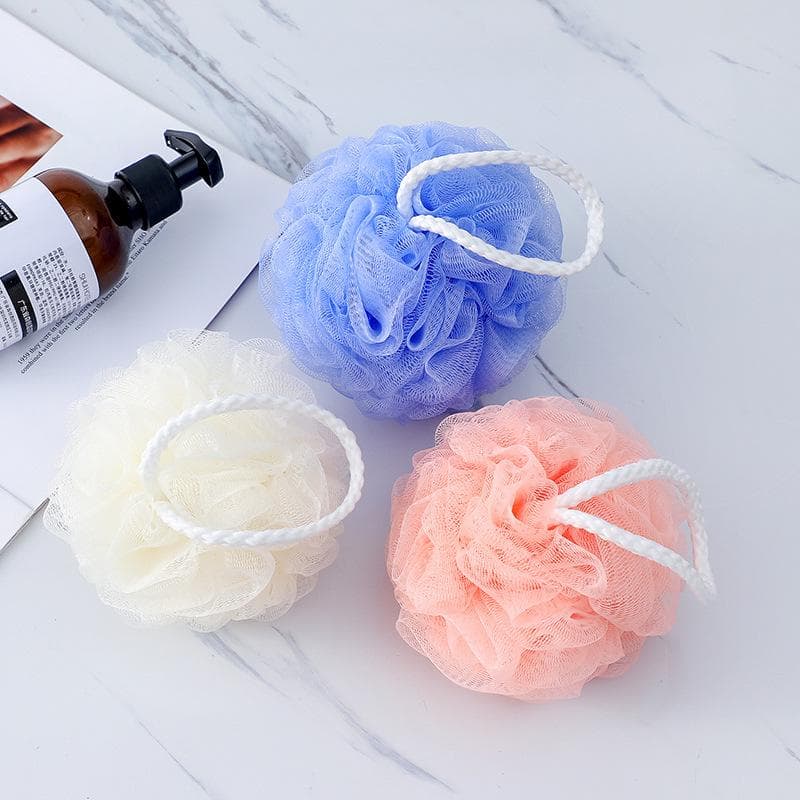 Premium Enlarged Durable Bath Ball - Soft, Solid Color, Non-Dispersing Foaming Net for Effective Back Rubbing and Bathing beige