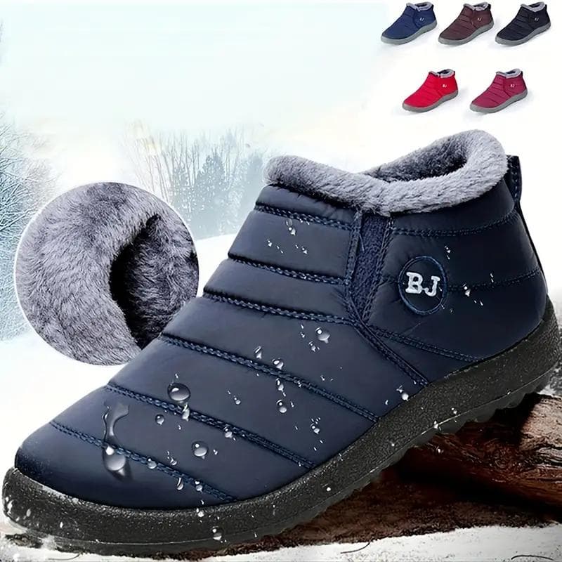 Women's Waterproof Ankle Boots, Winter Thermal Insulated Slip On Snow Shoes, Women's Footwear cm blue