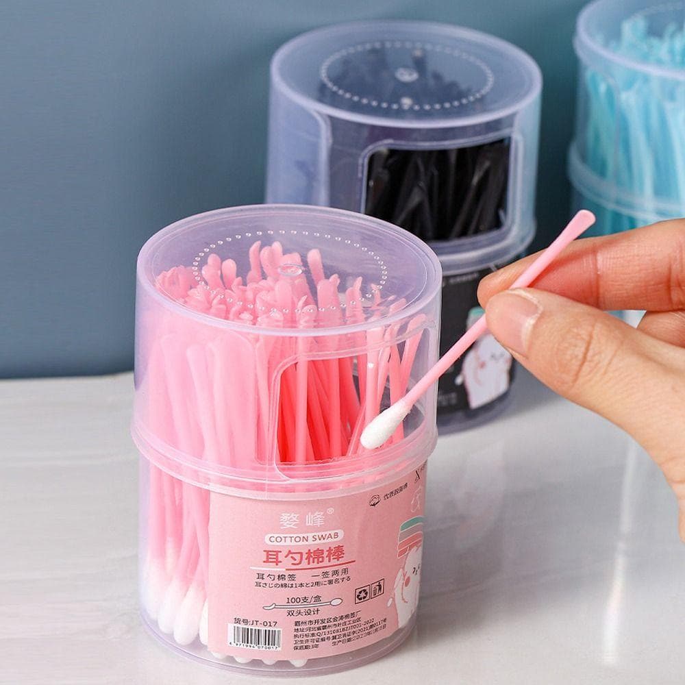 100Pcs Plastic Cotton Swabs Disposable Cleaning Cotton Bud High Quality Ear Cleaner  Home blue