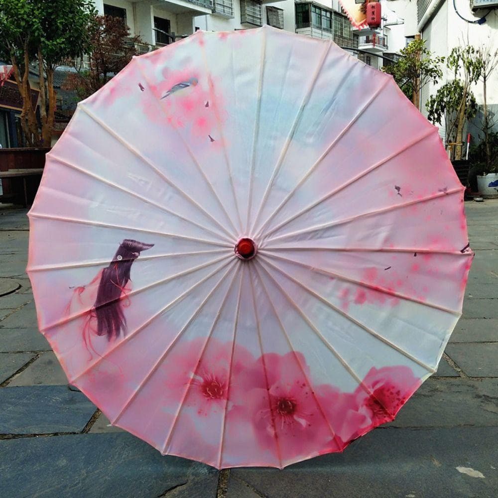 Handmade Silk Cloth Women Umbrella Waterproof Chinese Oil Paper Umbrella  Party cm