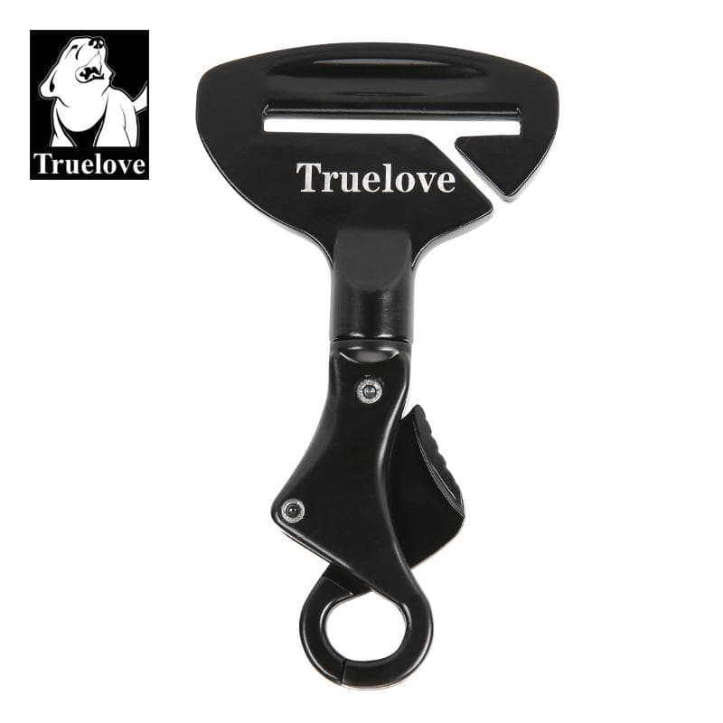 Truelove Car Seat Belt Safety Buckle Belt Collar or Harness Lightweight Aluminum Alloy Portable black