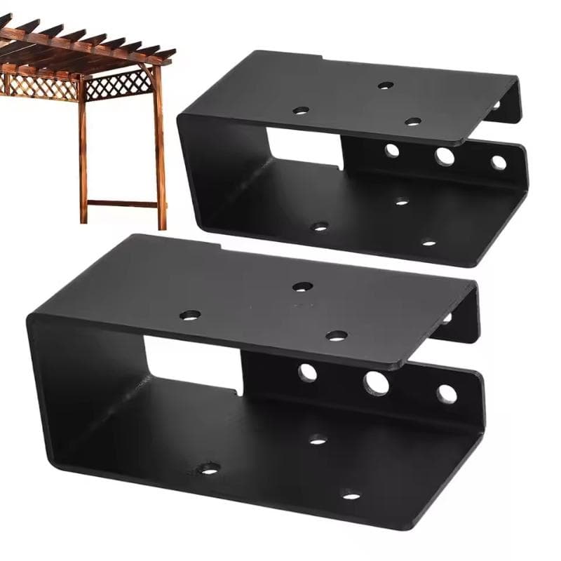 2x4 Joist Hanger Deck Railing Concealed Connectors Heavy Duty Joist Brackets Set Of 2 Woodwork Beam Support For Pergola Handrail black