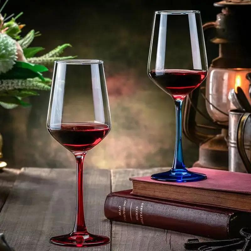 High Quality Colorful Glass Wine Glass Glasses for Champagne Wineglass Whiskey Cup Cups Vintage Drinking Goblet Luxury Set Bar blue